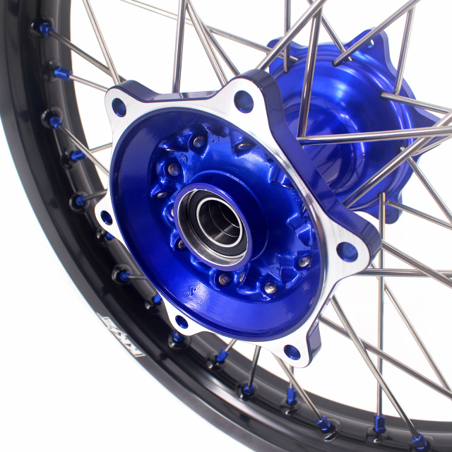 for YZ125 YZ250F - KKE 21/19 Cast Dirt Bike Wheels fit Yamaha YZ125 YZ250 1999-2025 YZ250F YZ450F Blue Nipples