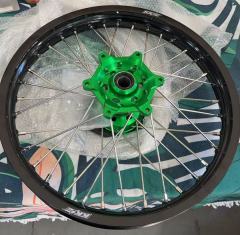 Used Wheels for Kawasaki KX125 KX250 1993-2002 -- KKE 21/19 Dirt Bike Rims Wheels Silver Spoke Nipples