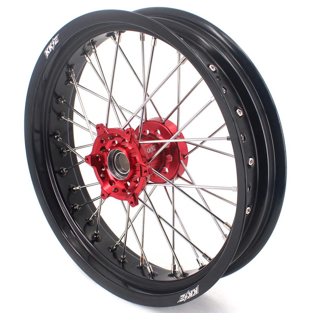 for KTM 125-530CC-KKE 17" Supermoto Wheels for Gas Gas EC MC 2021-2026 / KTM 125-530CC XCW EXC EXCW 2000-2025 CNC Red Hubs