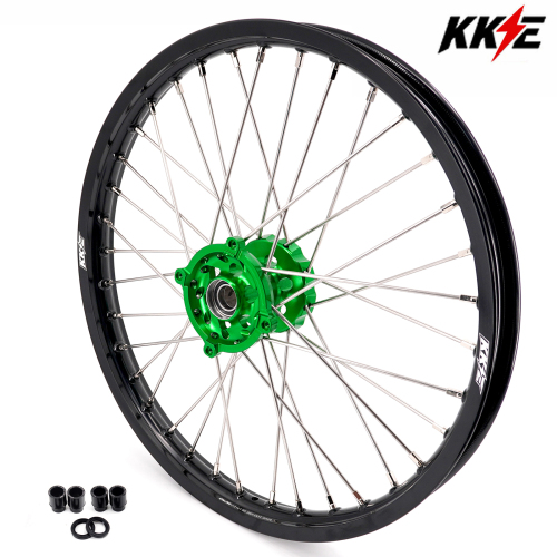 21" Front Rim fit Kawasaki KX250F KX450F 2006-2021/ KX250X KX450X KX250 KX125 KX450 -- KKE Dirt Bike Wheel CNC Green Hub