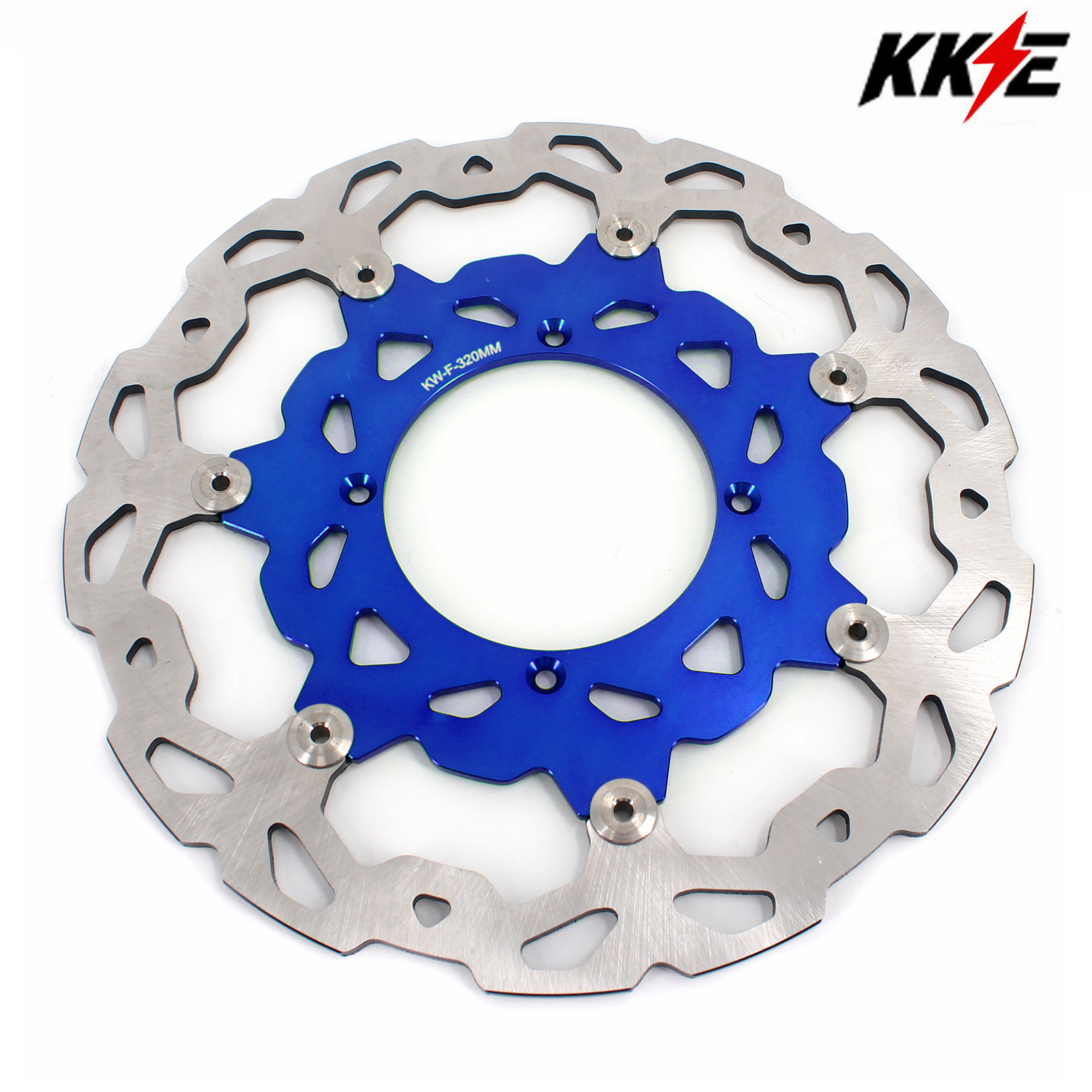 For KAWASAKI KX250 KX450F 2006-2018 - KKE 320MM Blue Oversize Floating Brake Disc Rotor