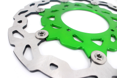 For KAWASAKI KX250 KX450F 2006-2018 - KKE 320MM Green Oversize Floating Brake Disc Rotor + Silver Bracket Adapter