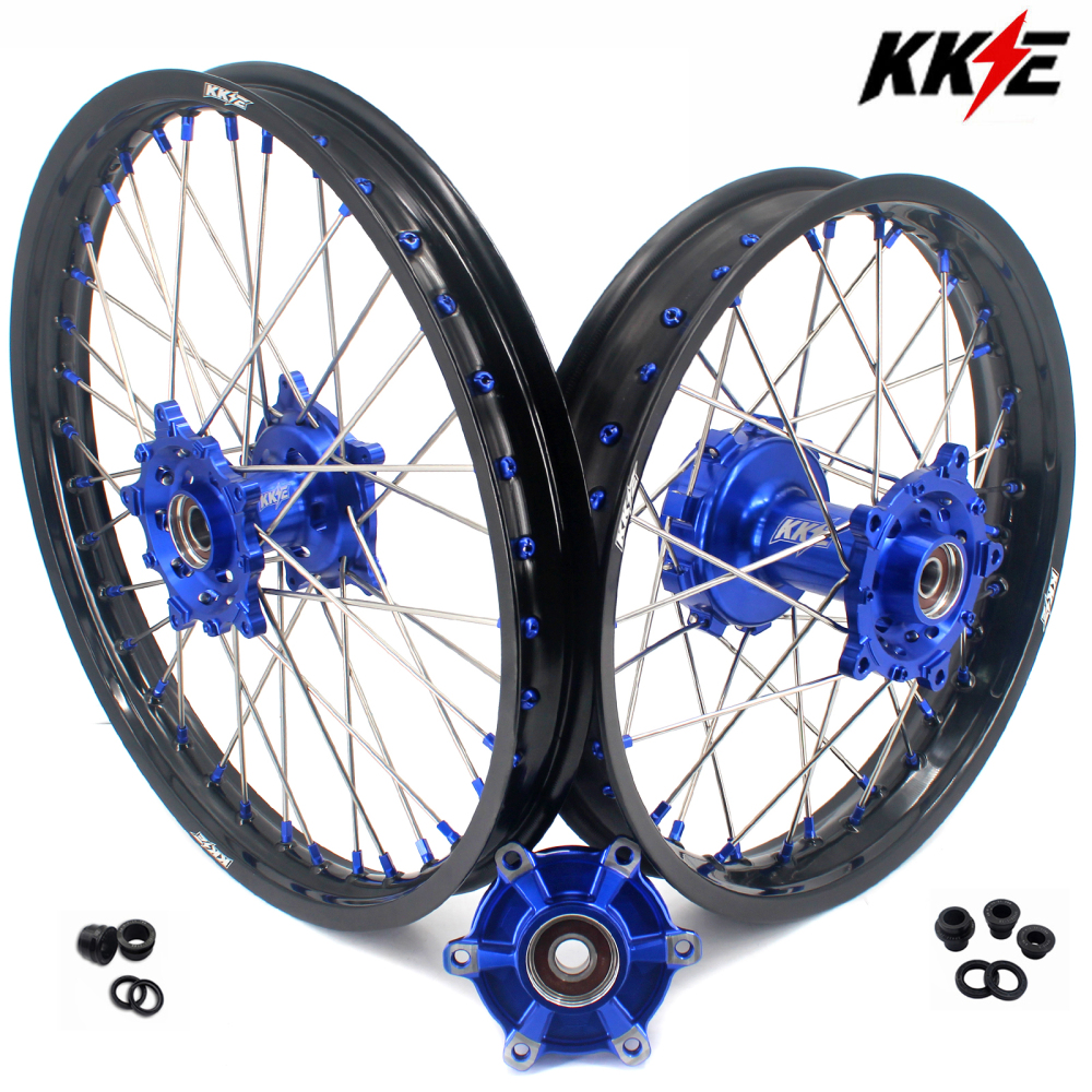 for Tenere 700 -- KKE Wheels Compatible with Yamaha Tenere 700 2019 - 2025 Blue Nuts 1.85*21"/2.5*18"