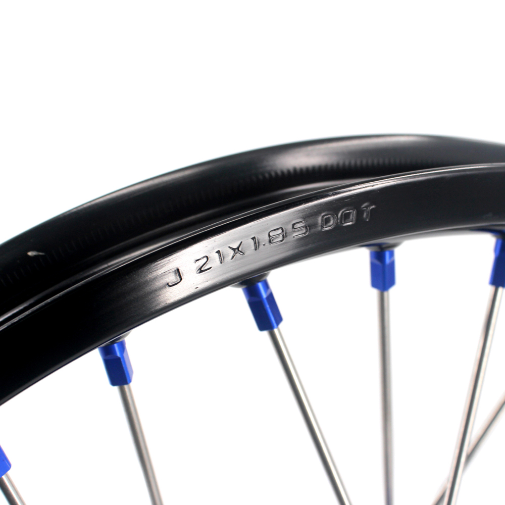 for Tenere 700 -- KKE Wheels Compatible with Yamaha Tenere 700 2019 - 2025 Blue Nuts 1.85*21"/2.5*18"