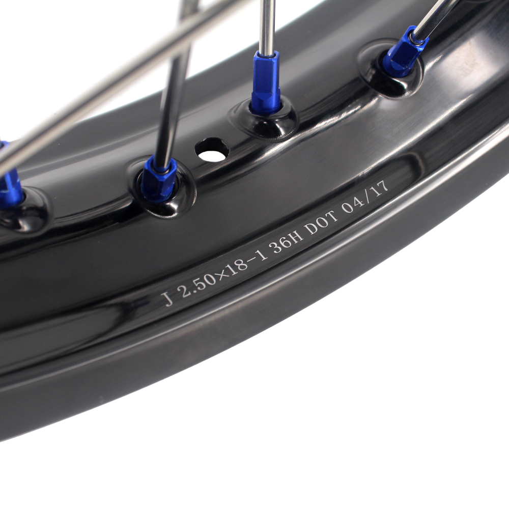 for Tenere 700 -- KKE Wheels Compatible with Yamaha Tenere 700 2019 - 2025 Blue Nuts 1.85*21"/2.5*18"