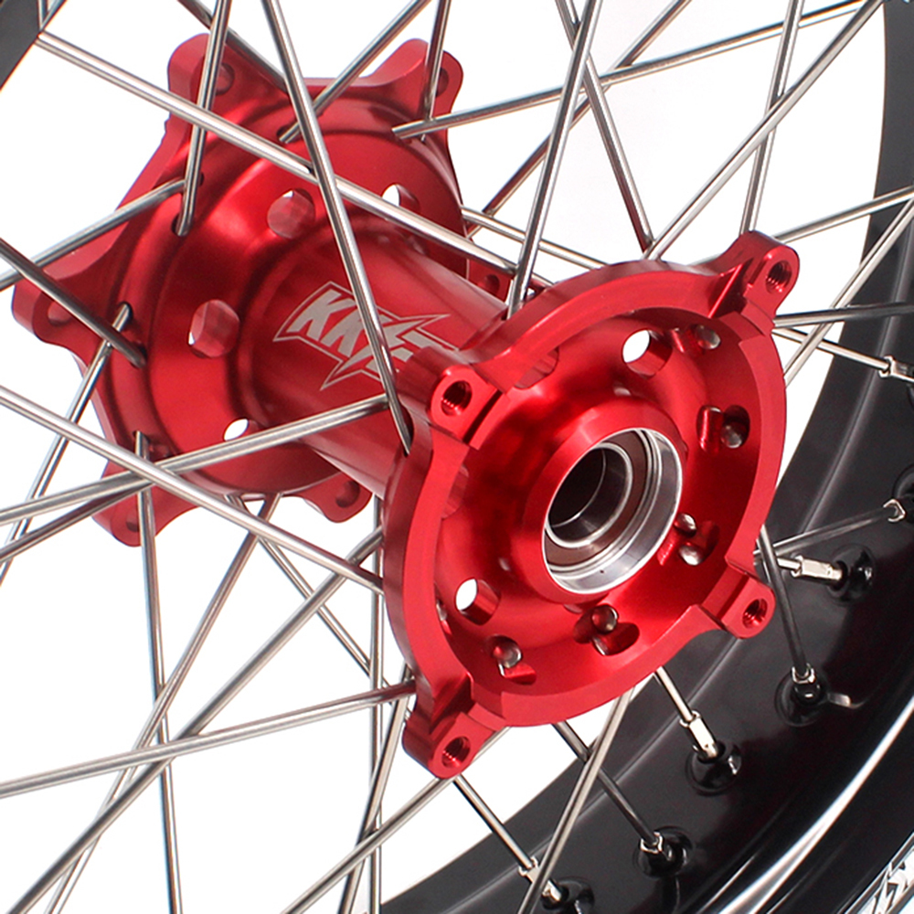 Fit SUZUKI RMZ250 2007-2025 RMZ450 2005-2025 -- KKE 3.5/4.25 Supermoto Wheels Set with CST Tire CNC Red Hub