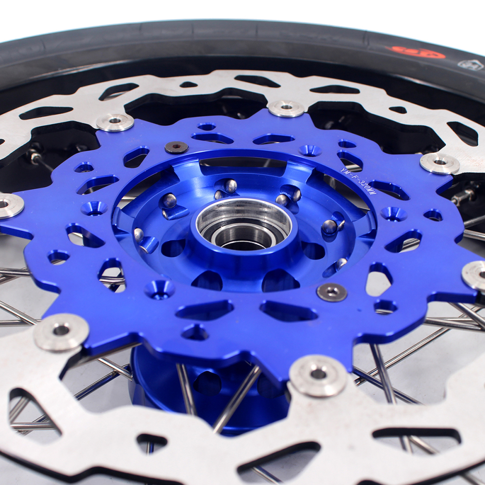 Fit Yamaha WR250F 20- 2026 WR450F 2019 -2026 - KKE 3.5*17/4.25*17 Supermoto Wheels with CST Tires Blue
