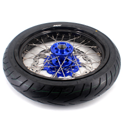 Fit Yamaha WR250F 20- 2026 WR450F 2019 -2026 - KKE 3.5*17/4.25*17 Supermoto Wheels with CST Tires Blue