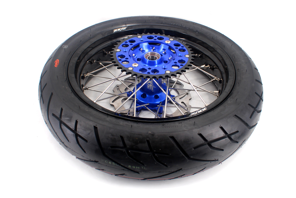 Fit Yamaha WR250F 20- 2026 WR450F 2019 -2026 - KKE 3.5*17/4.25*17 Supermoto Wheels with CST Tires Blue