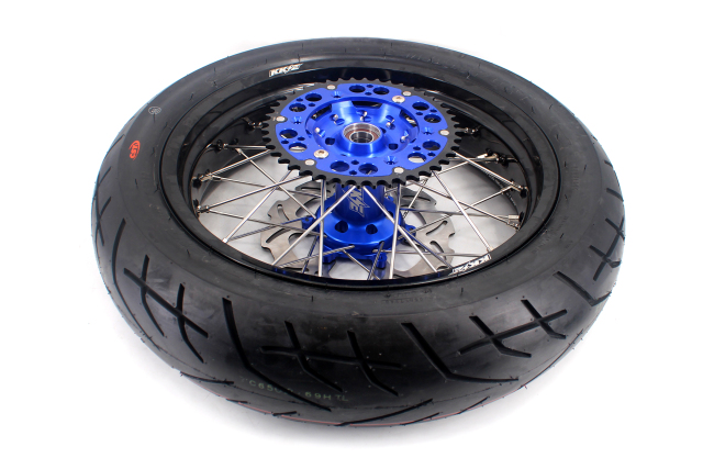 Fit Yamaha WR250F 20- 2026 WR450F 2019 -2026 - KKE 3.5*17/4.25*17 Supermoto Wheels with CST Tires Blue