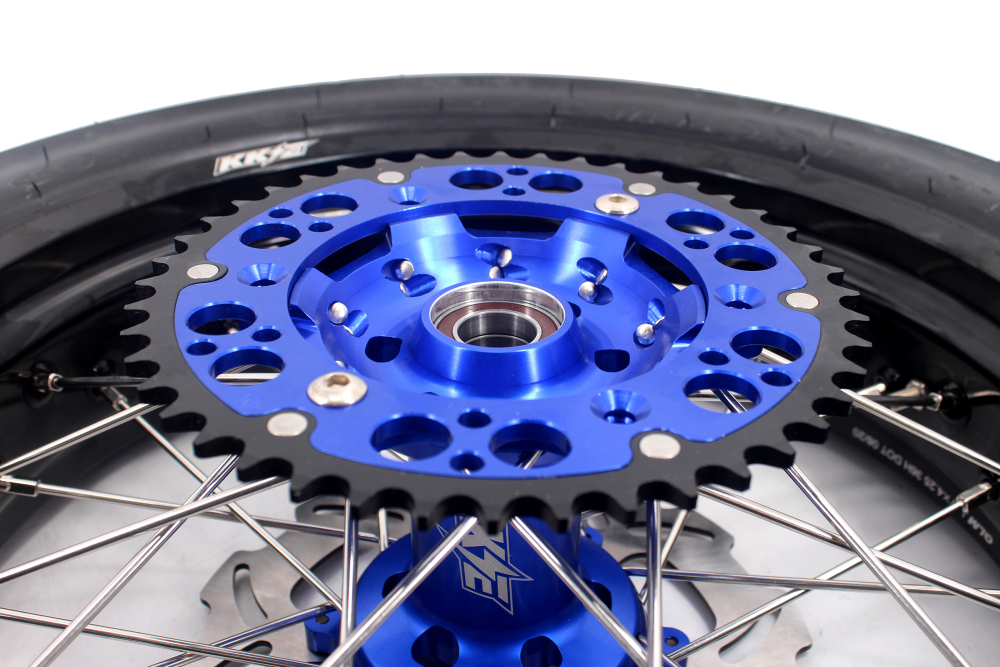 Fit Yamaha WR250F 20- 2026 WR450F 2019 -2026 - KKE 3.5*17/4.25*17 Supermoto Wheels with CST Tires Blue