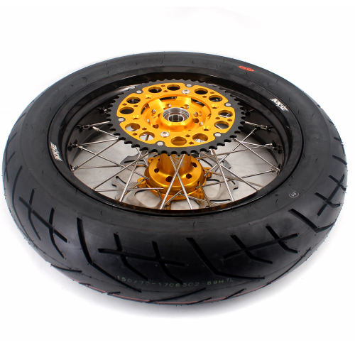 New Other Wheels for DRZ400 DRZ400E DRZ400s KKE 3.5/4.25*17 Supermoto Wheels Rims Set with CST Tire with Gold Hub for Suzuiki