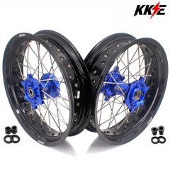 for DRZ400SM 05-25 DRZ400S 00-25 DRZ400 E - KKE Supermoto Motard Wheels fit Suzuki CNC Hubs 3.5*17"/4.25*17" (Blue Hub/ Gold Hub/ Black Hub / Red Hub / Silver Hub / Black Rim)
