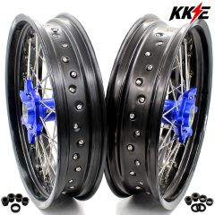 for KTM 125-530CC-KKE 3.5*17" /4.25*17" Supermoto Wheels for KTM 125-530CC XCW EXC EXCW 2000-2025 / Husqvarna TE TC FE FC 125cc-501cc 2014-2024 All Black