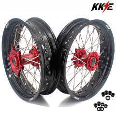 for KTM 125-530CC-KKE 3.5*17" /4.25*17" Supermoto Wheels for KTM 125-530CC XCW EXC EXCW 2000-2025 / Husqvarna TE TC FE FC 125cc-501cc 2014-2024 All Black