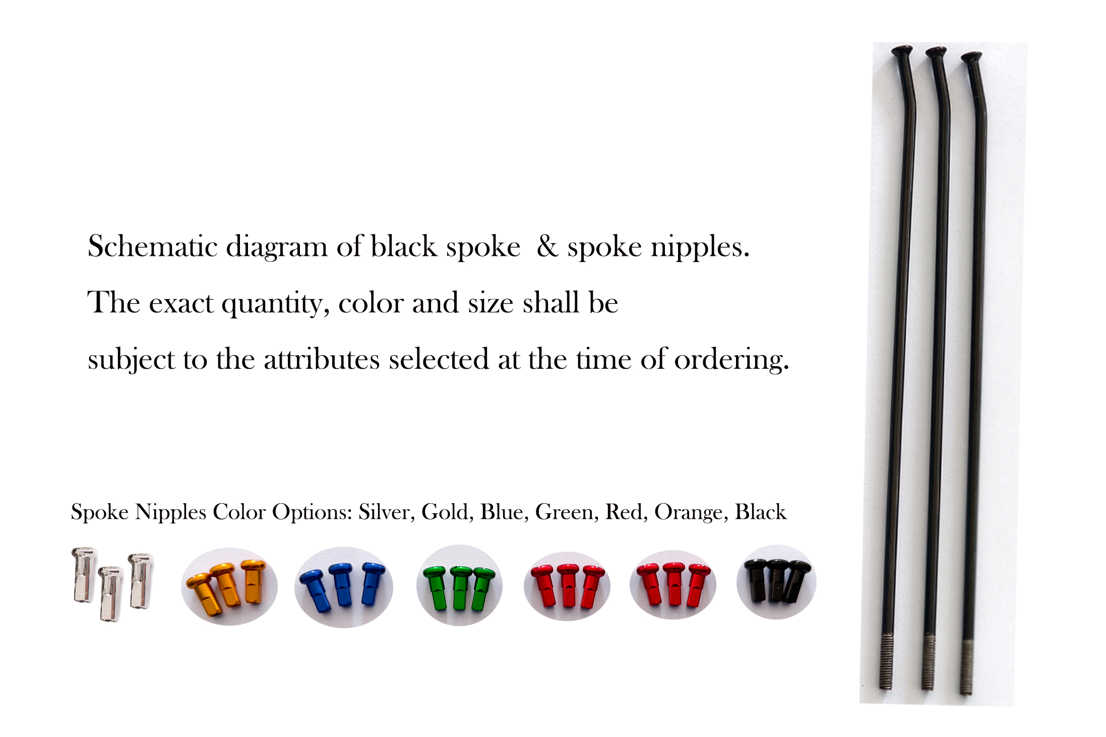 KKE Silver Stainless Steel Spokes Kit + Spoke Nipples ( /Nuts) for Dirt Bike / Off-Road Spoke Wheels