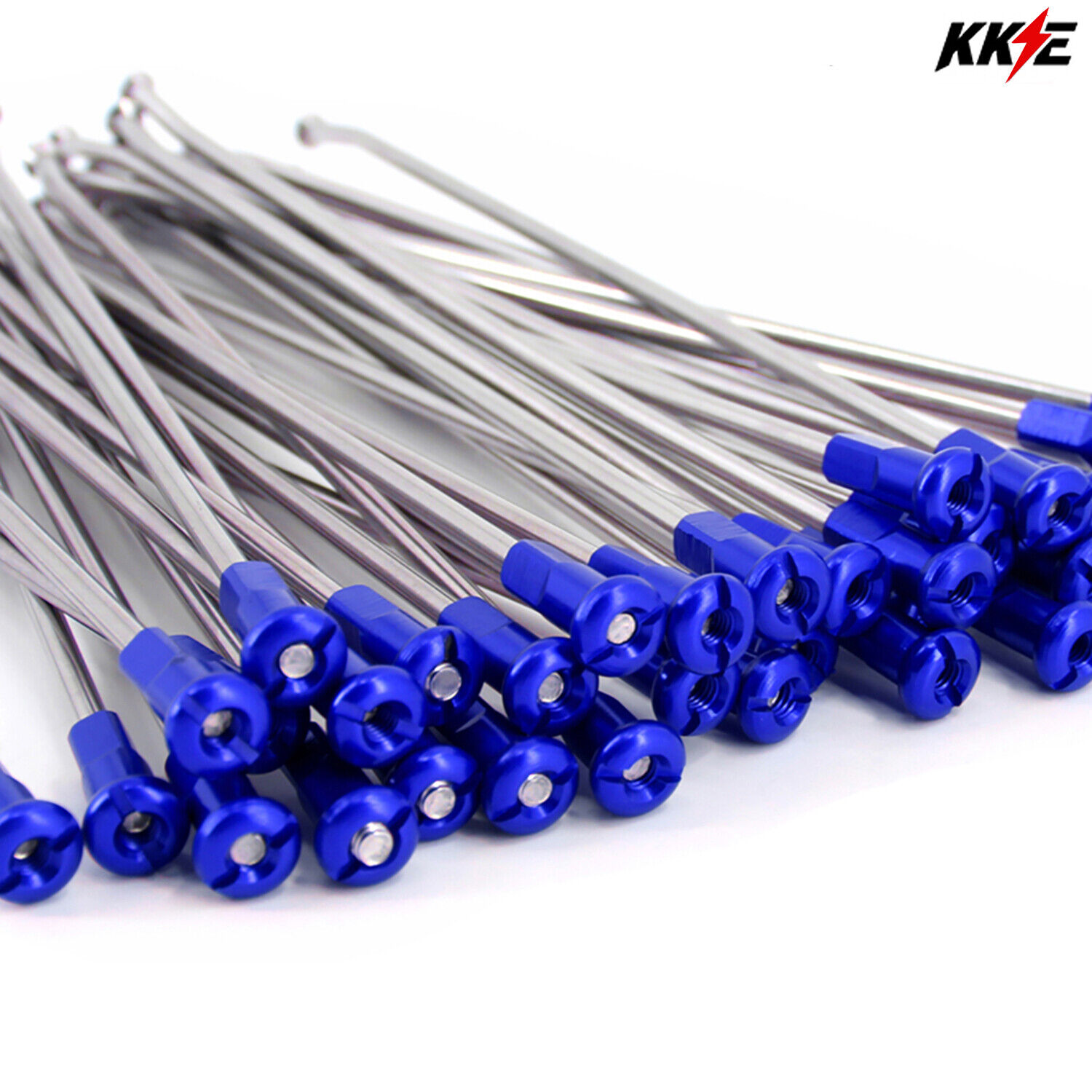 KKE Silver Stainless Steel Spokes Kit + Spoke Nipples ( /Nuts) for Dirt Bike / Off-Road Spoke Wheels
