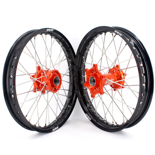 19" /19" Rims for KTM 125-530CC- KKE Flat Track Wheels for KTM 125-530CC XCW EXC EXCW 2000-2026 / Husqvarna TE TC FE FC 125cc-501cc 2014-2026 CNC Hubs (Silver, Black, Blue, Red, Gold,Purple)