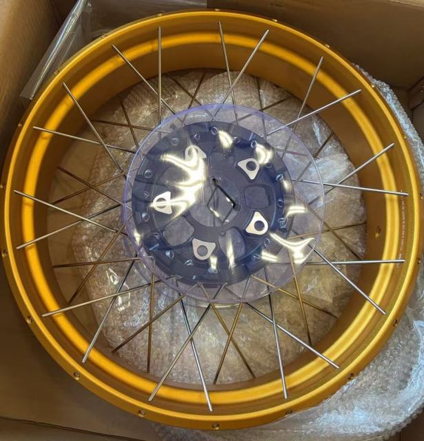 New Other Wheels for BMW R1200GS ADV 13 - 20 / R1250GS 19 - 2025 VMX 3.0*19"/4.5*17" Tubeless Rims CNC Black Hubs Gold Rim