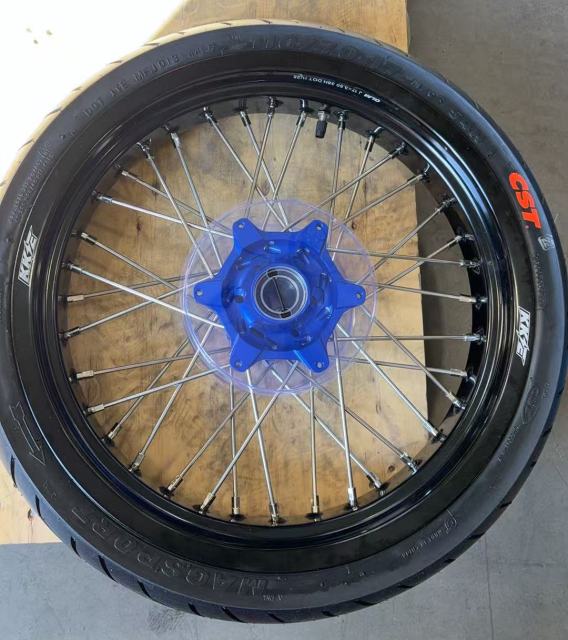 Returned Wheels fit KTM EXC SX XC 2003-2026 / Husqvarna TC TE FC FE 125-501CC 2014-2026  -- KKE 3.5/4.25 Motorcycle Supermoto Wheels with CST Tire CNC Blue Hubs
