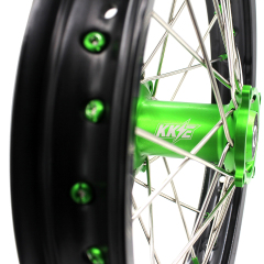 KKE19/16 Kid's Dirt Bike Big Wheels for Kawasaki KX80 93-2000/ KX85 2000-2025/ KX100 KX112 Green Nipple