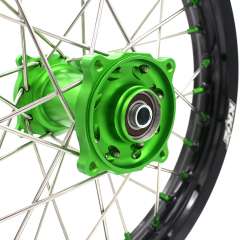 KKE19/16 Kid's Dirt Bike Big Wheels for Kawasaki KX80 93-2000/ KX85 2000-2025/ KX100 KX112 Green Nipple