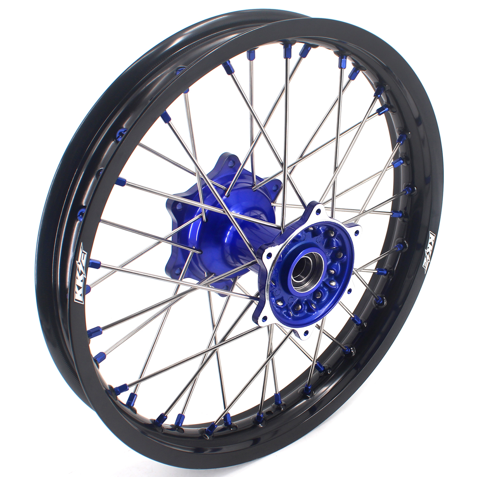 New-Other Wheels for YZ125 YZ250F - KKE 21/19 Cast Dirt Bike Wheels fit Yamaha YZ125 YZ250 1999-2025 YZ250F YZ450F Blue Nipples