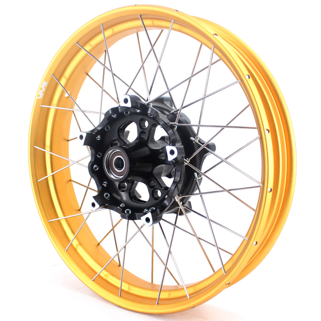 VMX 3.0*19"/4.5*17"  Tubeless Wheels Set Fit for BMW R1200GS/R1250GS 2013-2022 Black Hub Gold Rim