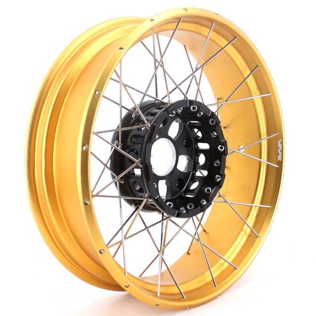VMX 3.0*19"/4.5*17"  Tubeless Wheels Set Fit for BMW R1200GS/R1250GS 2013-2022 Black Hub Gold Rim
