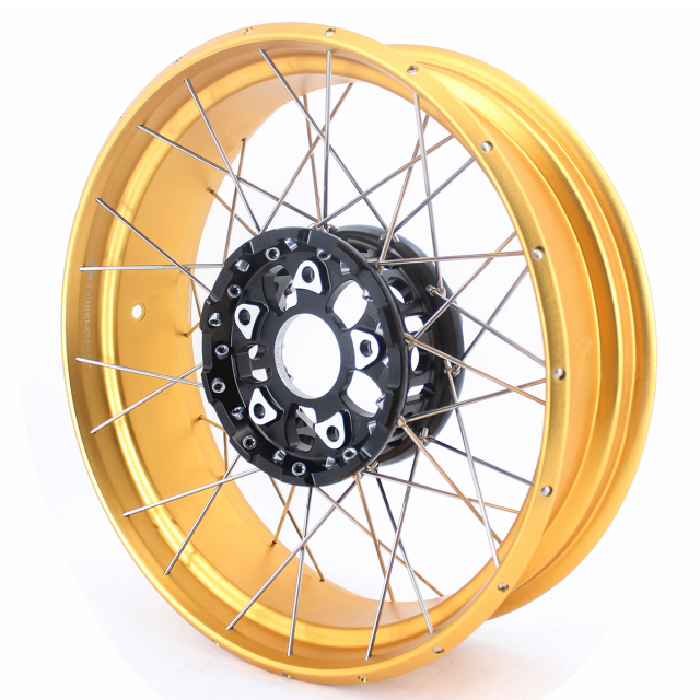 VMX 3.0*19"/4.5*17"  Tubeless Wheels Set Fit for BMW R1200GS/R1250GS 2013-2022 Black Hub Gold Rim