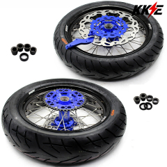 Returned Wheels fit KTM EXC SX XC 2003-2026 / Husqvarna TC TE FC FE 125-501CC 2014-2026  -- KKE 3.5/4.25 Motorcycle Supermoto Wheels with CST Tire CNC Blue Hubs