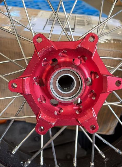 Used Wheels for CRF250R 2004-2013 CRF450R 2002-2012 -- KKE 3.5/4.25 Complete Supermoto Wheels with CST Tire for Honda CNC Red Hubs
