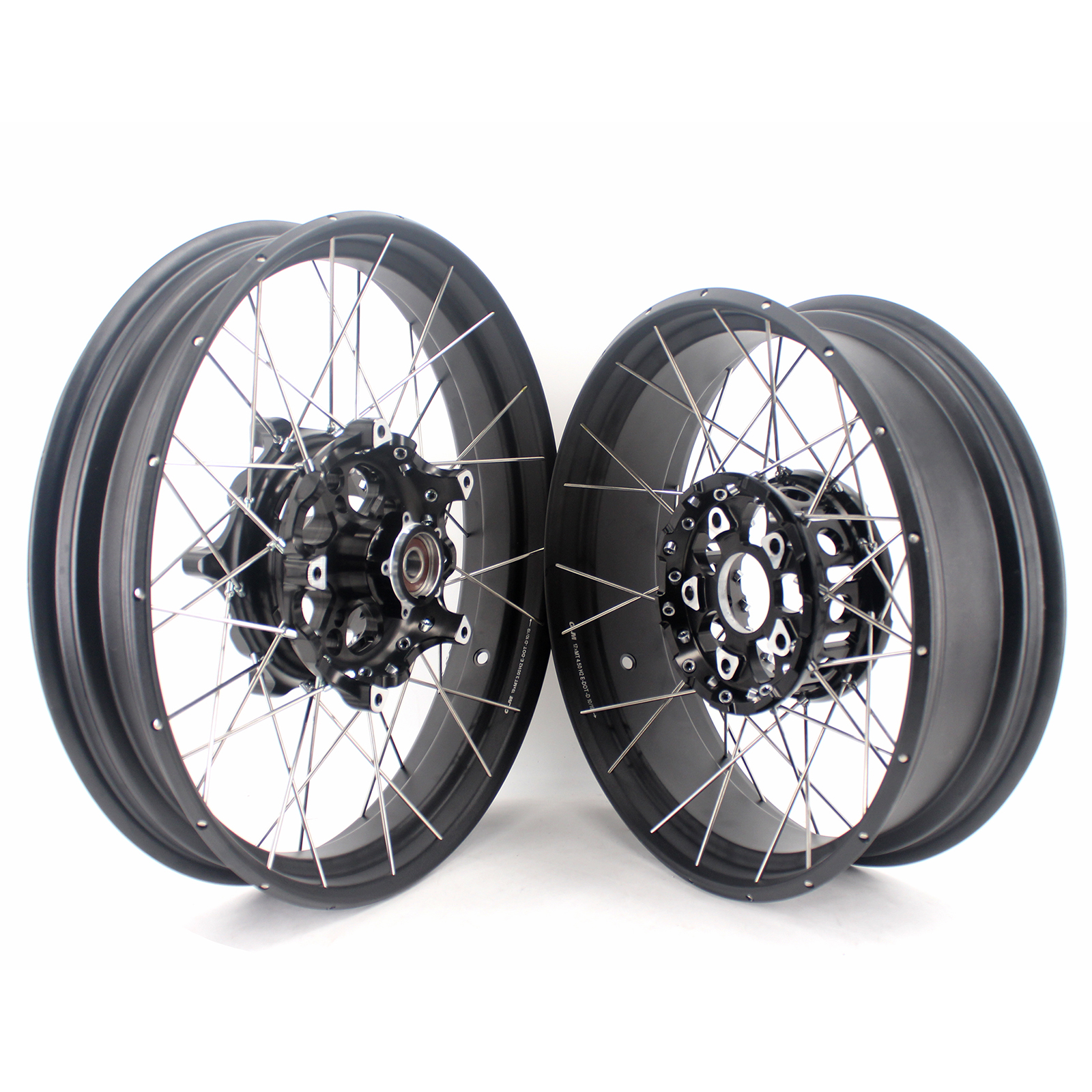 For BMW R1200GS ADV 2013 - 2020 / R1250GS 2019 - 2025 VMX 3.0*19"/4.5*17" Tubeless Rims CNC Black Hubs Black Rim