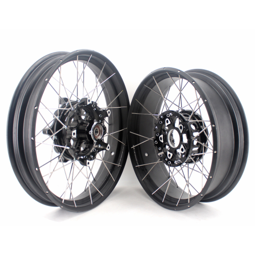 For BMW R1200GS ADV 2013 - 2020 / R1250GS 2019 - 2025 VMX 3.0*19"/4.5*17" Tubeless Rims CNC Black Hubs Black Rim