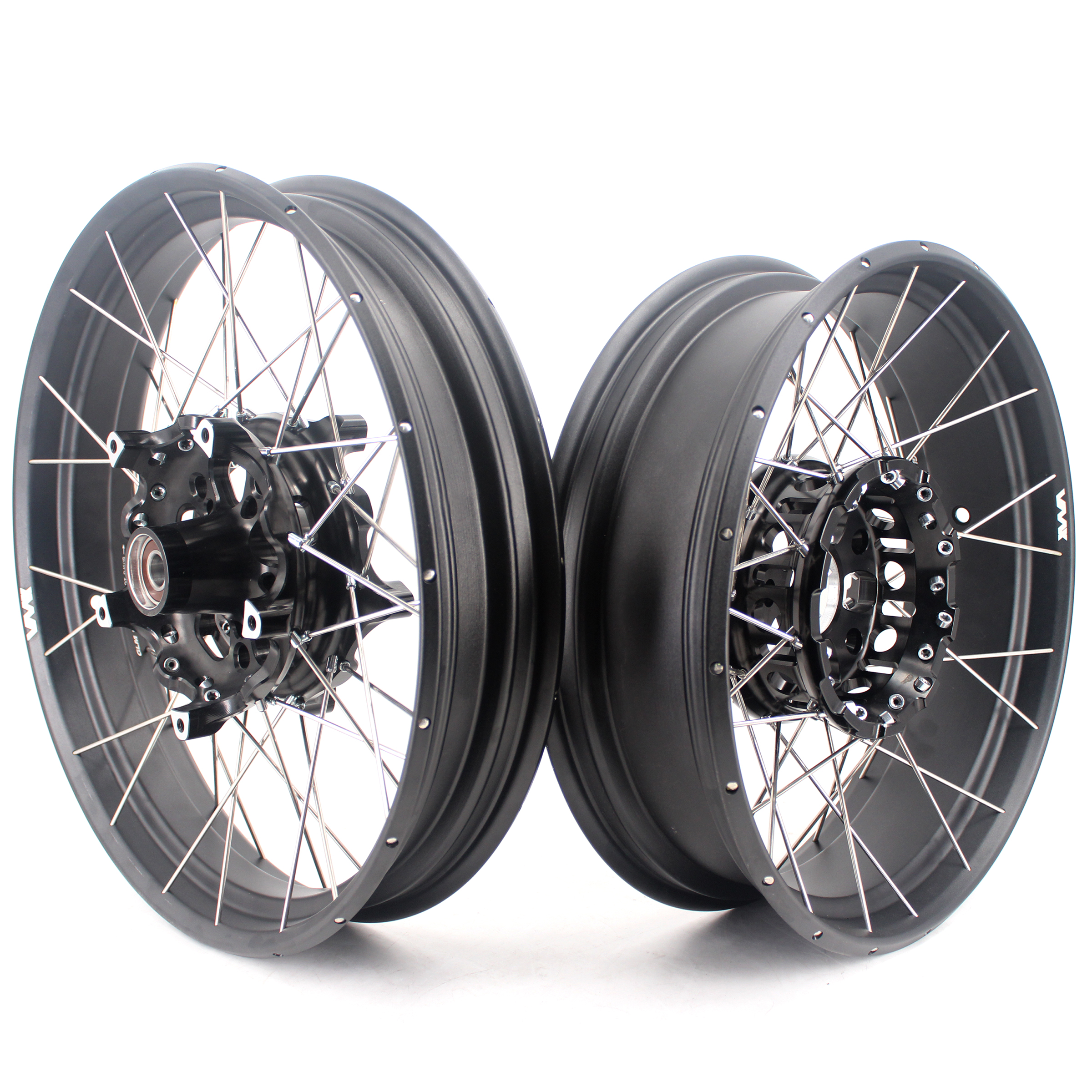 For BMW R1200GS ADV 2013 - 2020 / R1250GS 2019 - 2025 VMX 3.0*19"/4.5*17" Tubeless Rims CNC Black Hubs Black Rim