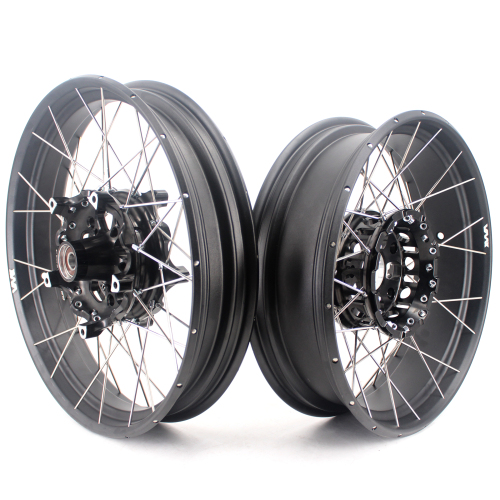 For BMW R1200GS ADV 2013 - 2020 / R1250GS 2019 - 2025 VMX 3.0*19"/4.5*17" Tubeless Rims CNC Black Hubs Black Rim
