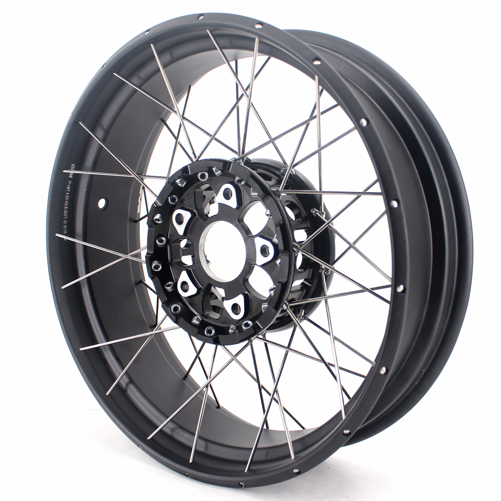 For BMW R1200GS ADV 2013 - 2020 / R1250GS 2019 - 2025 VMX 3.0*19"/4.5*17" Tubeless Rims CNC Black Hubs Black Rim