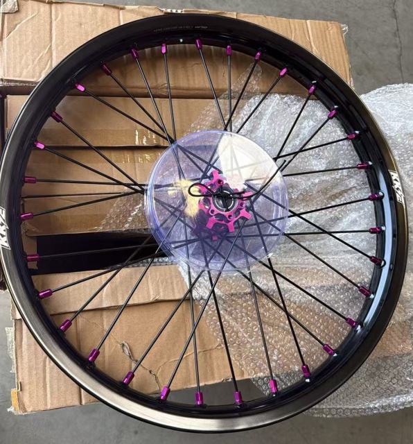 Returned Wheels for Surron Light Bee-X 2019-2025 -- KKE 1.6*19" & 1.85*16" Electric Dirt Bike Wheels Rim E-Bike CNC Purple Hubs