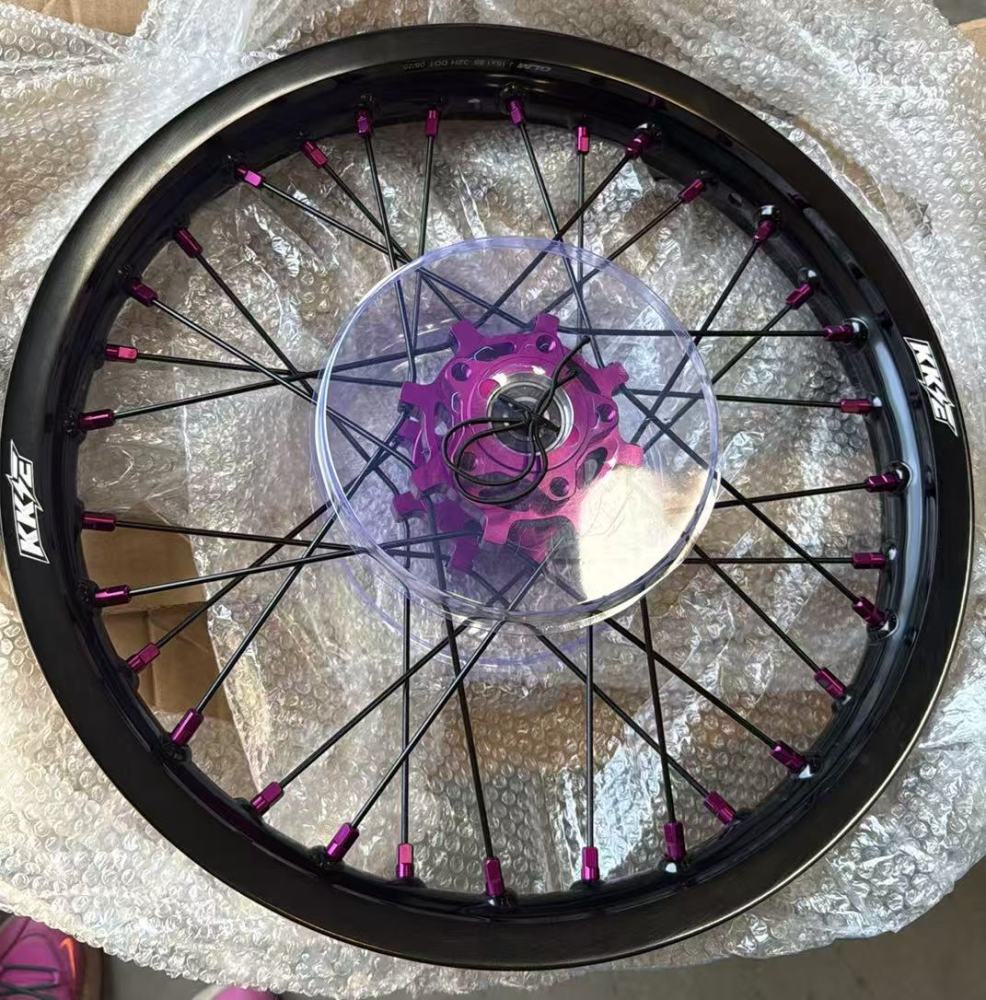 Returned Wheels for Surron Light Bee-X 2019-2025 -- KKE 1.6*19" & 1.85*16" Electric Dirt Bike Wheels Rim E-Bike CNC Purple Hubs