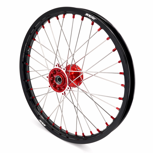 for Honda CRF250R 2004-2013 CRF450R 02-12 -- KKE Cast Dirt Bike Wheels Rims Set Red Cast Hubs
