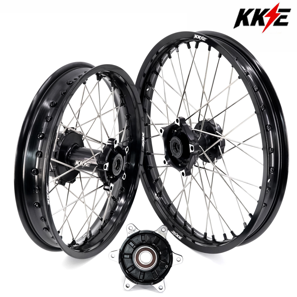 for CF-MOTO 450 MT 2024- 2026 - KKE 1.85*21/2.5*18 Cush Drive Wheels Black Nuts