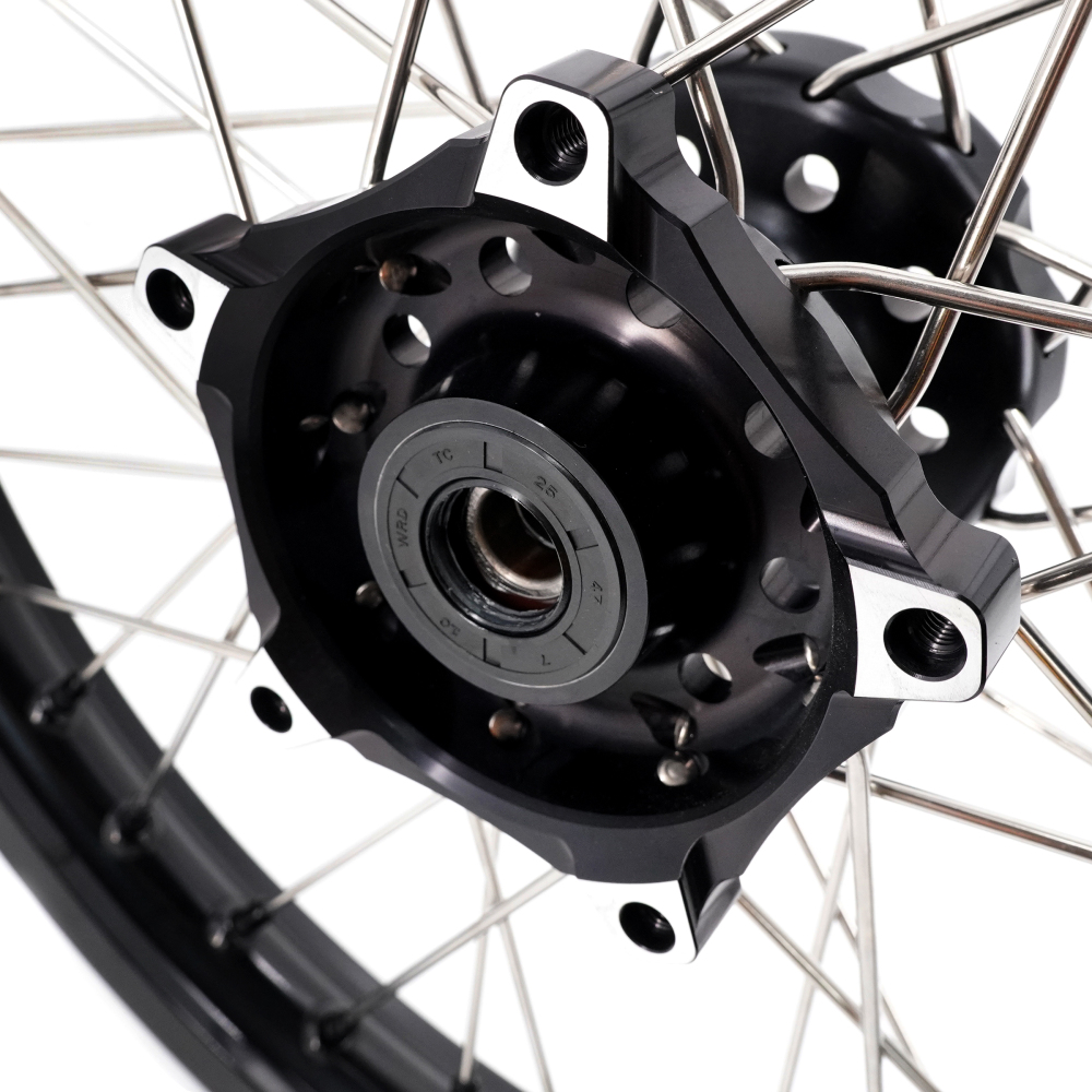 for CF-MOTO 450 MT 2024- 2026 - KKE 1.85*21/2.5*18 Cush Drive Wheels Black Nuts