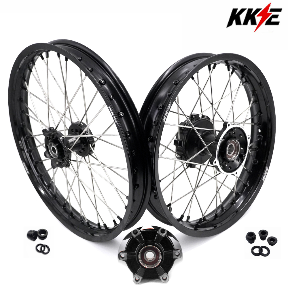 for Kove Moto 450 Rally MX450 2022- 2025 KKE 1.85*21/2.5*18 Cush Drive Wheels Set Black Nuts