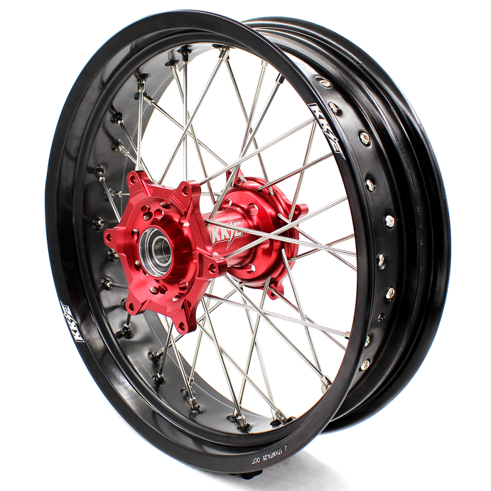 3.5*17“/4.25*17" fit Honda CRF250X 2005-2018 CRF450X 2004-2018 -- KKE Supermoto Motard Front & Rear Wheels CNC Hubs Opitons Silver, Black, Blue, Red, Gold,Purple Hubs