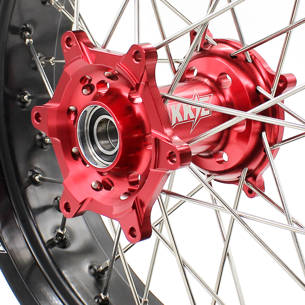 3.5*17“/4.25*17" fit Honda CRF250X 2005-2018 CRF450X 2004-2018 -- KKE Supermoto Motard Front & Rear Wheels CNC Hubs Opitons Silver, Black, Blue, Red, Gold,Purple Hubs