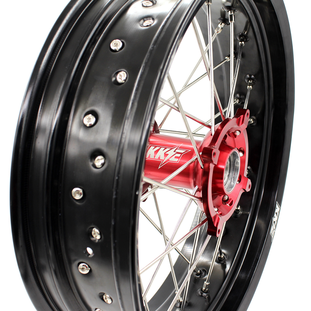 3.5*17“/4.25*17" fit Honda CRF250X 2005-2018 CRF450X 2004-2018 -- KKE Supermoto Motard Front & Rear Wheels CNC Hubs Opitons Silver, Black, Blue, Red, Gold,Purple Hubs