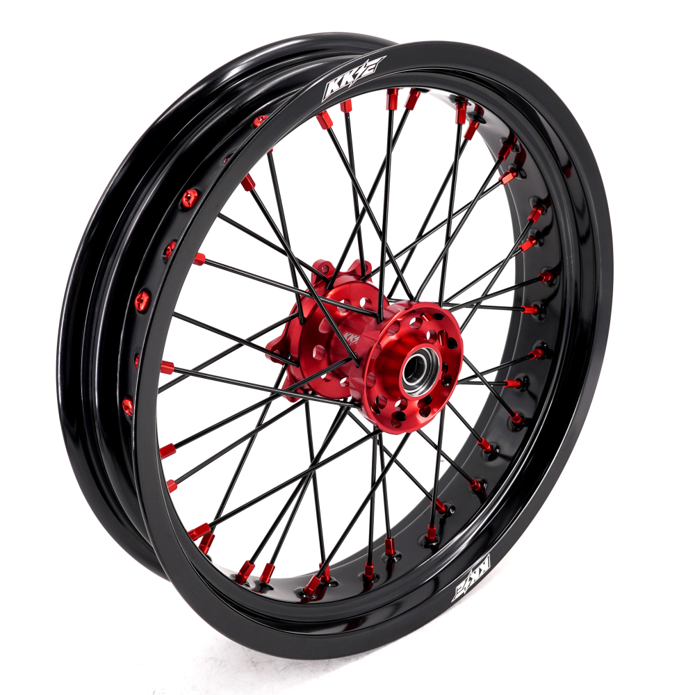 3.5*17“/4.25*17" fit Honda CRF250R 2004-2013 CRF450R 2002-2012 CR125R CR250R 2004- 2007 -- KKE Supermoto Motard Front & Rear Wheels CNC Hubs Opitons Silver, Black, Blue, Red, Gold,Purple Hubs