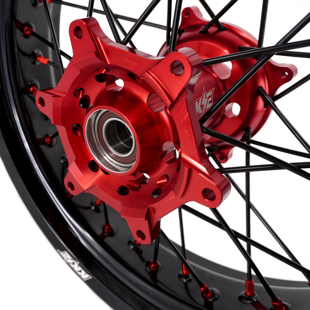 3.5*16.5“/5.0*17" fit Honda CRF250R 04 - 13 CRF50R 02 - 12 -- KKE Supermoto Racing Wheels Set CNC Hubs (Silver, Black, Blue, Red, Gold, Green)