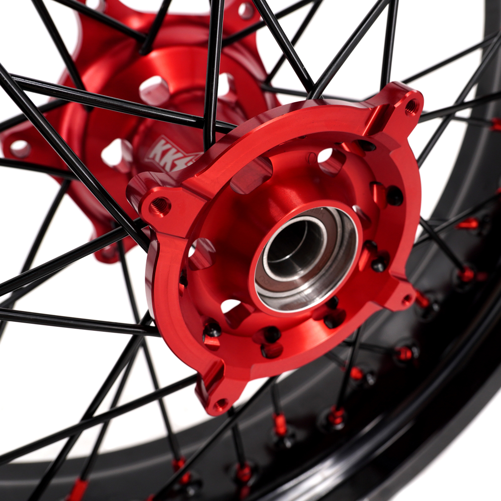 3.5*16.5“/5.0*17" fit Honda CRF250R 04 - 13 CRF50R 02 - 12 -- KKE Supermoto Racing Wheels Set CNC Hubs (Silver, Black, Blue, Red, Gold, Green)