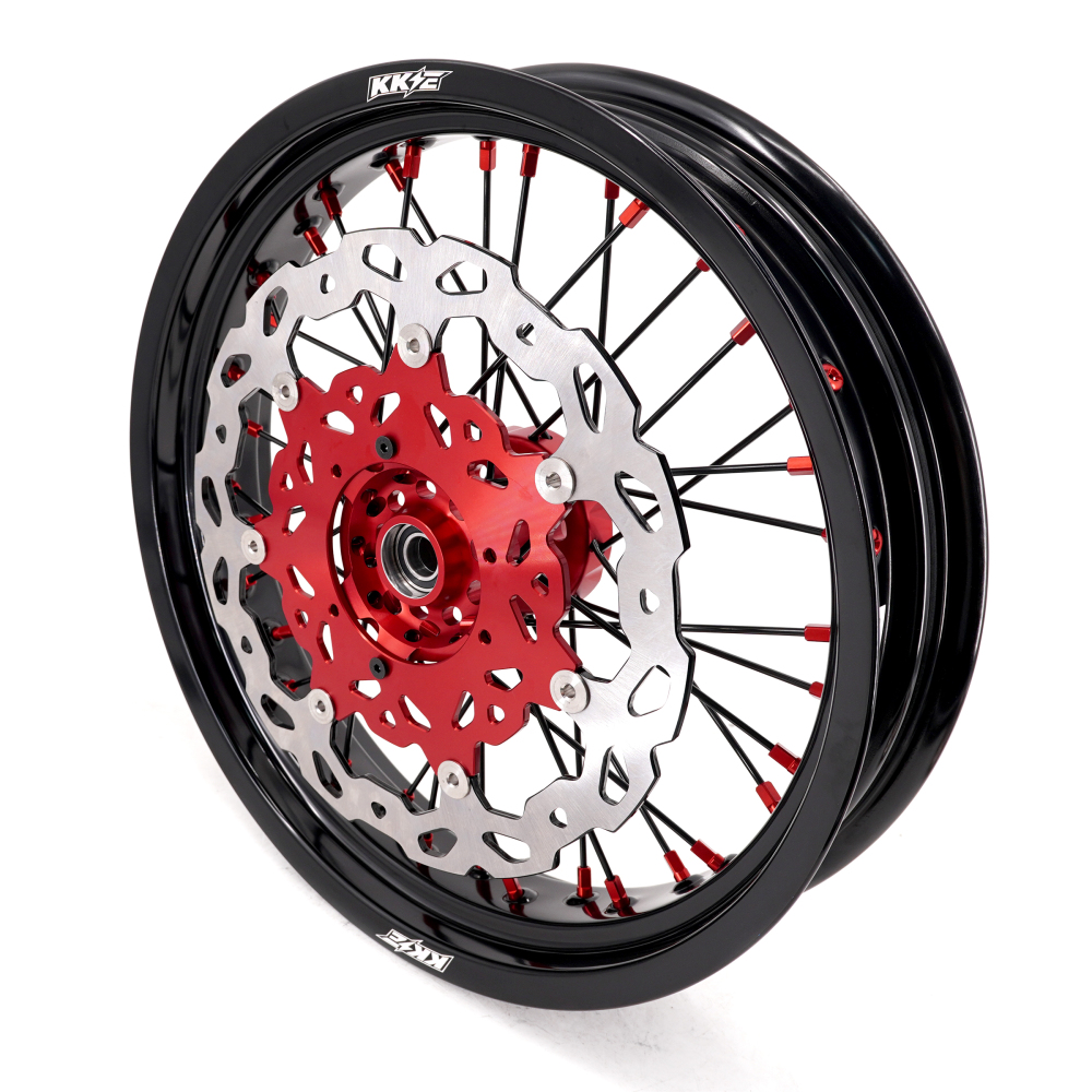 3.5*17“/4.25*17" fit Honda XR650L 1993 - 2025 -- KKE Supermoto Motard Wheels Set CNC Hubs Opitons Silver, Black, Blue, Red, Gold,Purple Hubs)